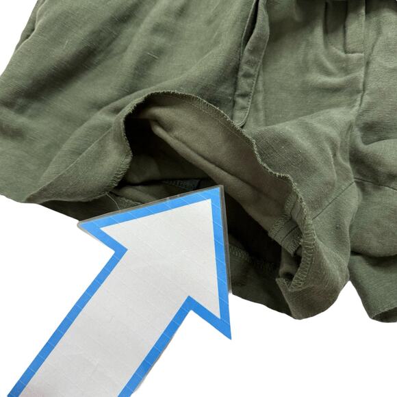 ANN TAYLOR Pine Green Linen Blend Pleated Belted Shorts Size 2 Womens *READ* - Picture 8 of 8